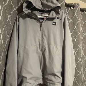 Quiksilver Light Gray Hooded Windbreaker